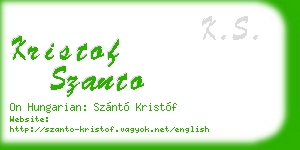 kristof szanto business card