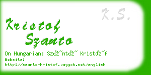 kristof szanto business card